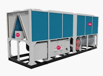 Hitachi AVX air-cooled inverter screw chiller / heat pump series reference image